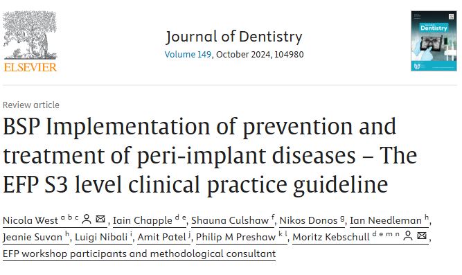 BSP Implementation of Prevention and Treatment of Peri-implant Diseases: The EFP S3 Level Clinical Practice Guideline 